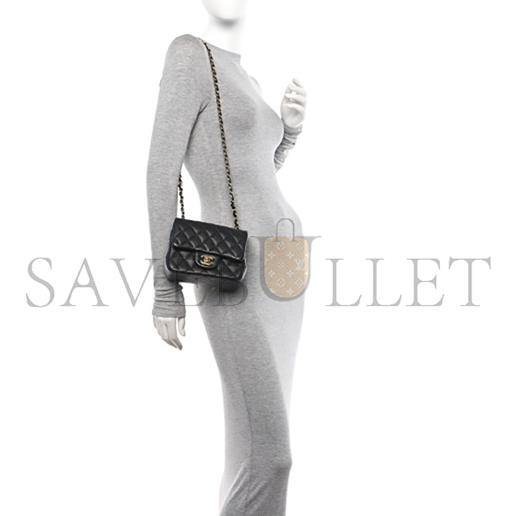 Ch*el master classic flap mini square fat black (17*13.5*8cm)